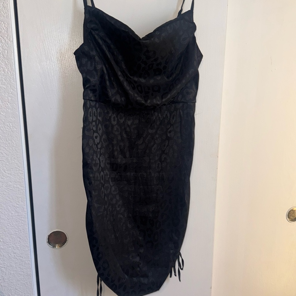 Cheetah print black dress